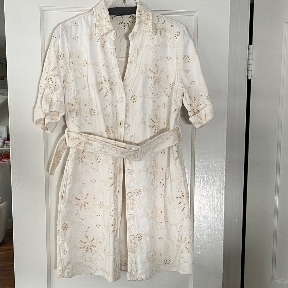 Solitaire Cream Eyelet Mini Dress